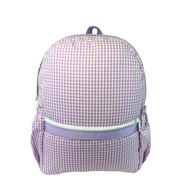 Medium Backpack- Lilac Gingham w/Pocket