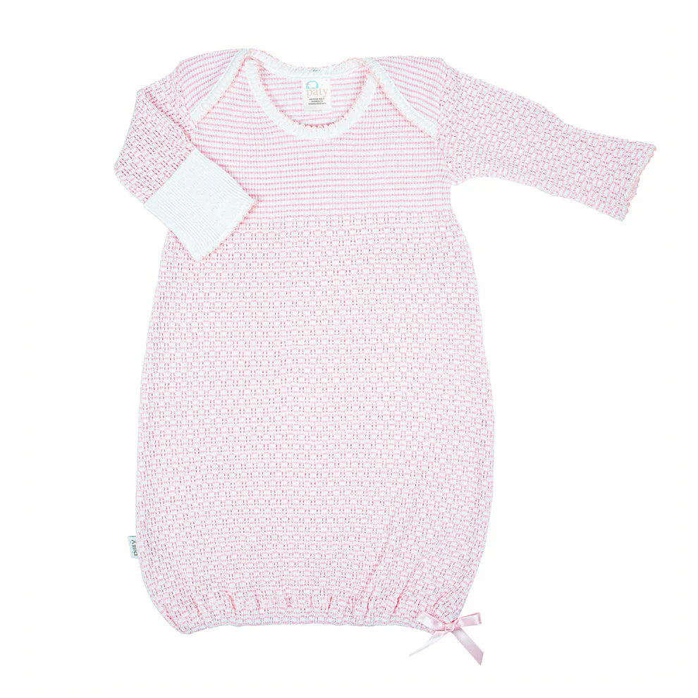 Paty Inc. Pink Lap Shoulder Gown with Pink Bow
