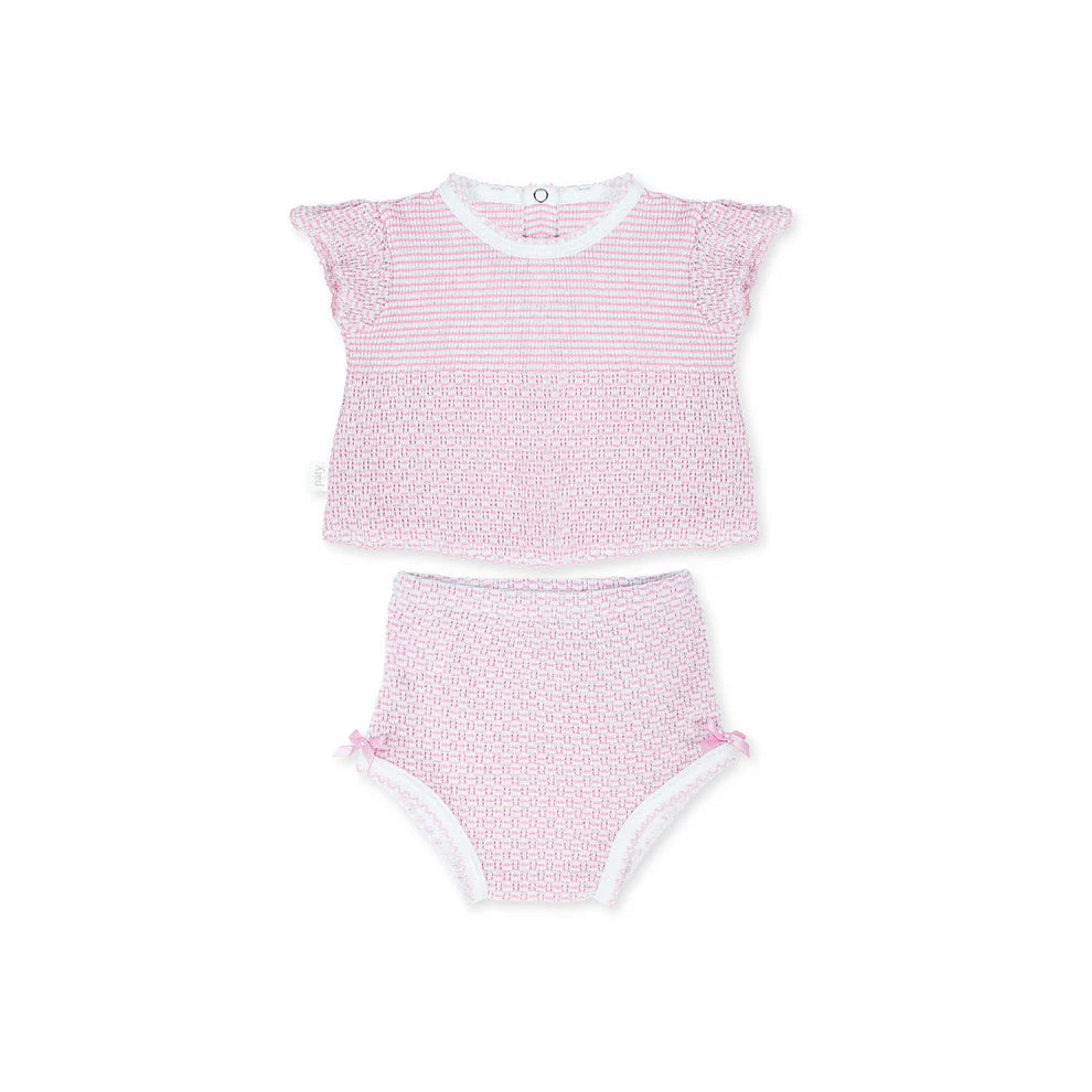Paty Inc. Pink Diaper Set with Pink Bow