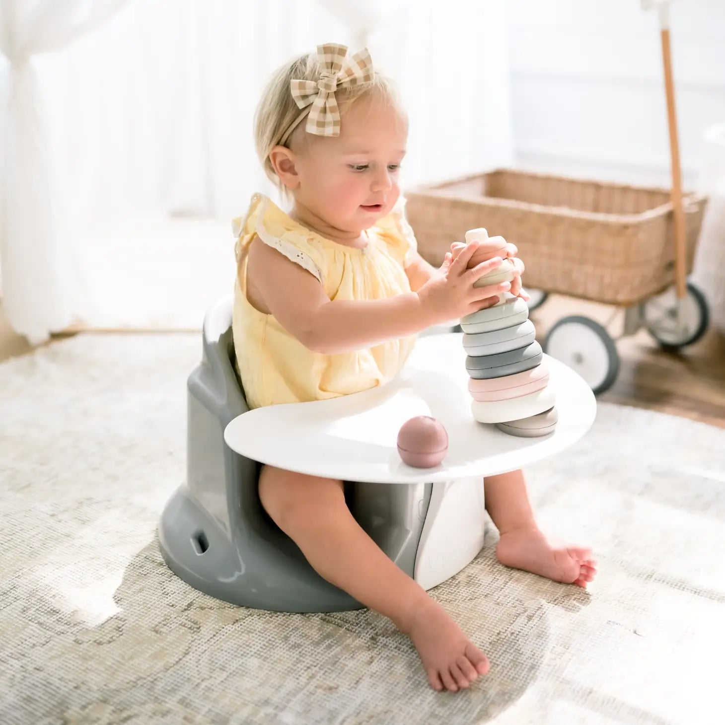 Baby Booster UpSeat w/Tray - Gray