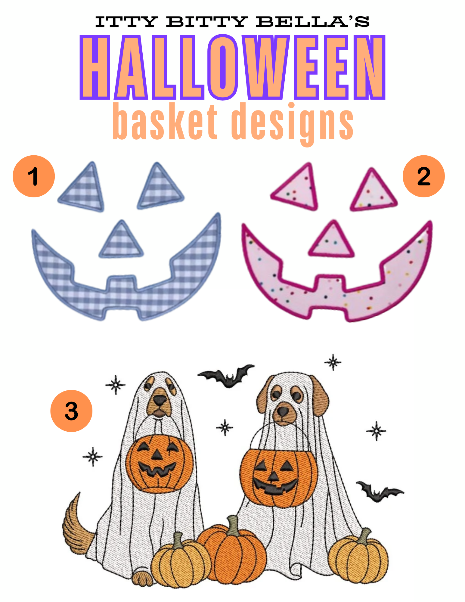 Halloween Basket Embroidery Design: