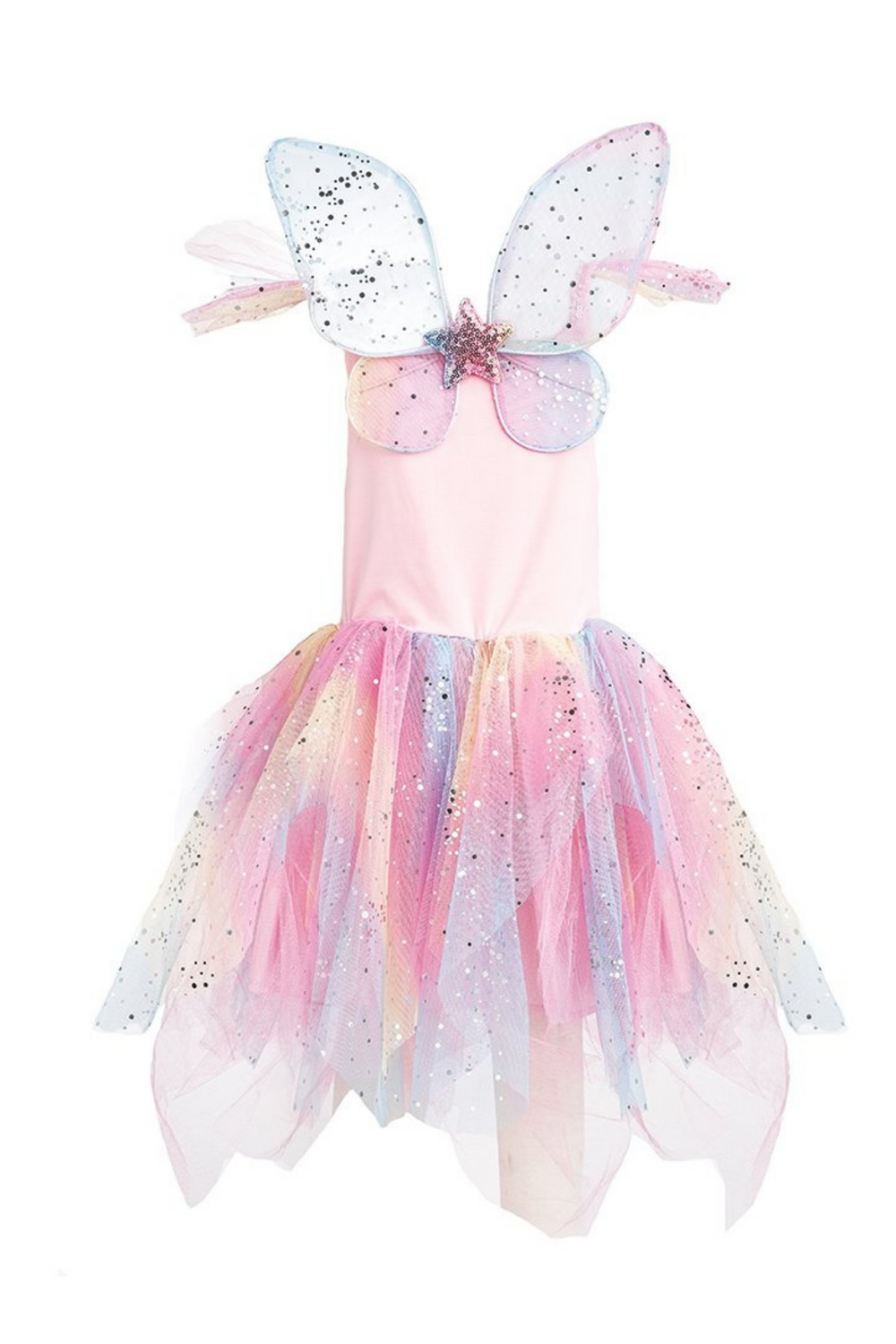 Rainbow Fairy Dress & Wings Size 3/4