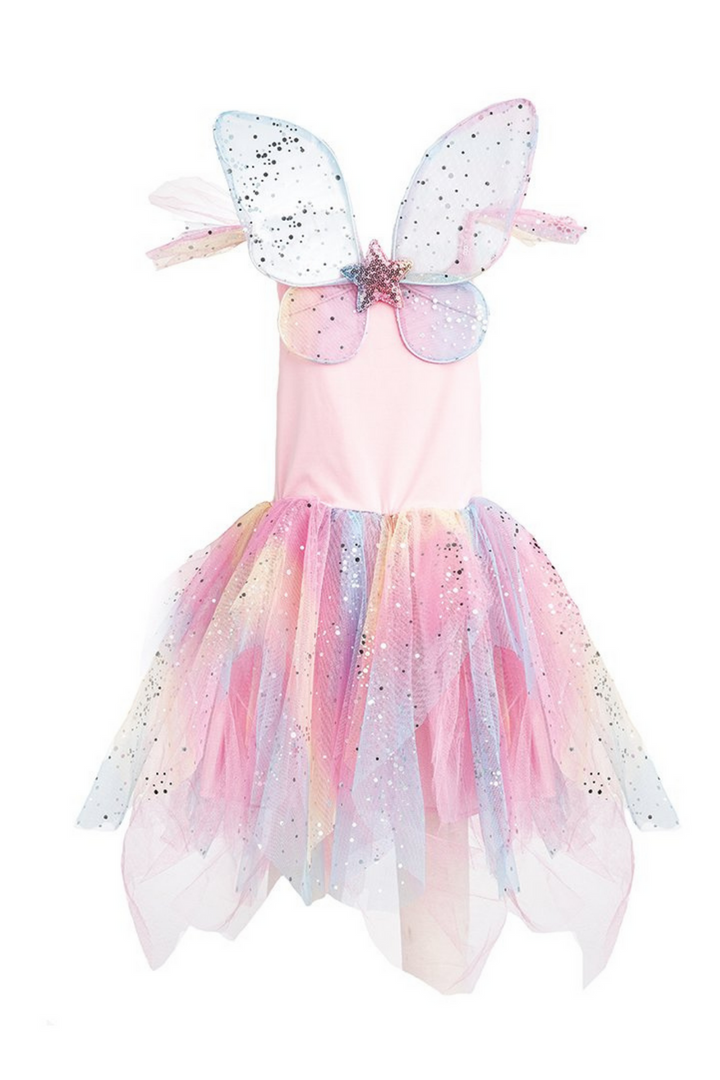 Rainbow Fairy Dress & Wings Size 3/4