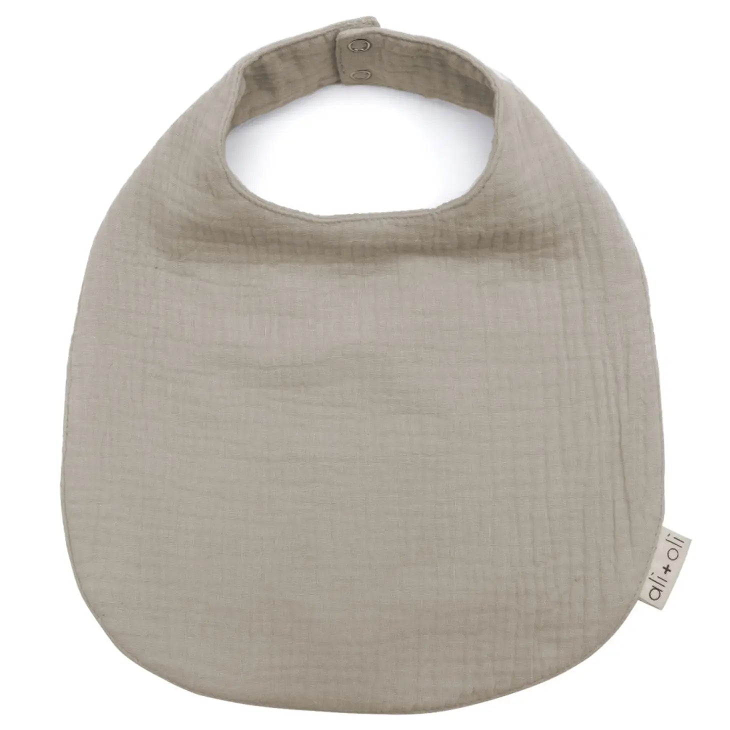 Muslin Cotton Snap Baby Bib- Sand