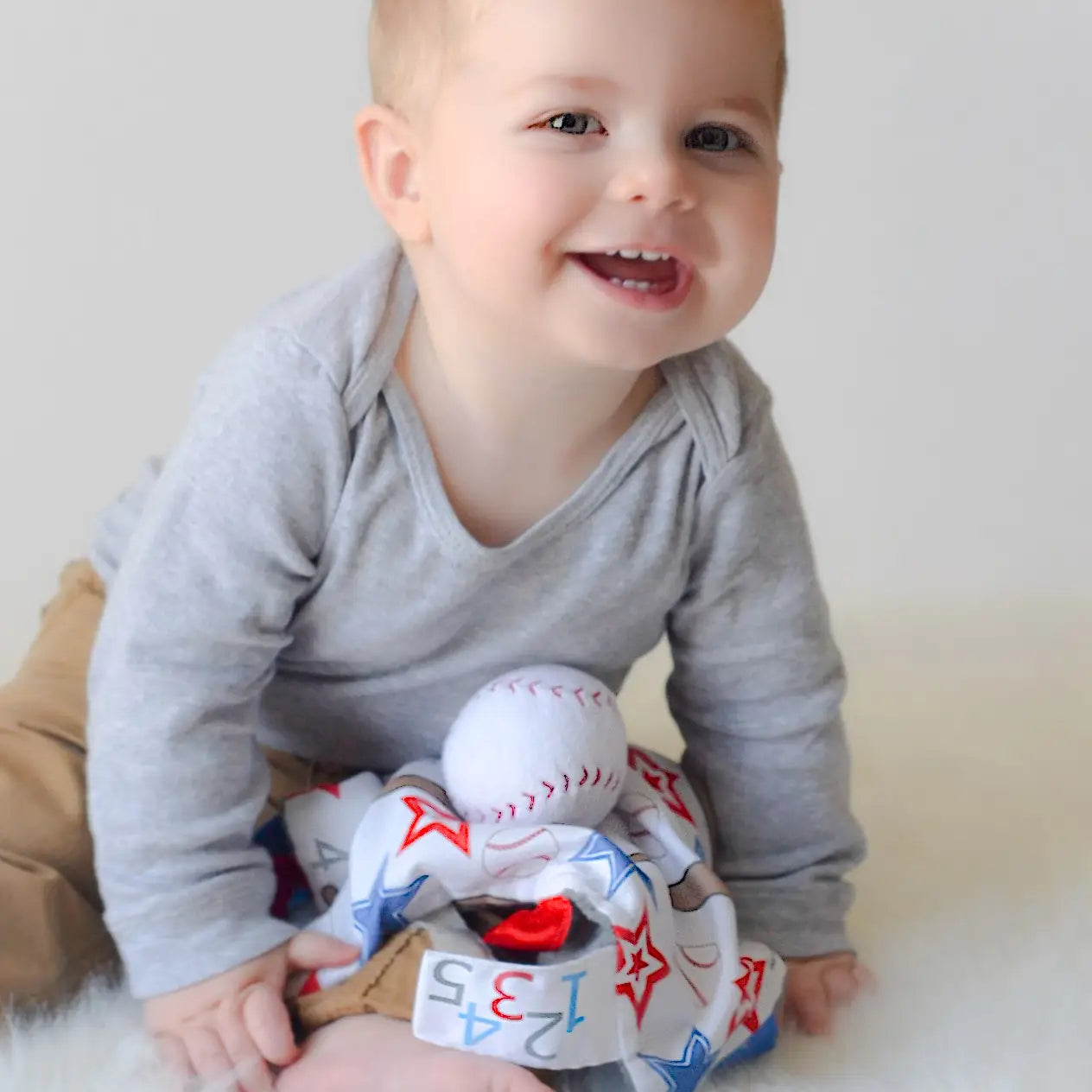 Baseball Baby Lovey Tag Stroller