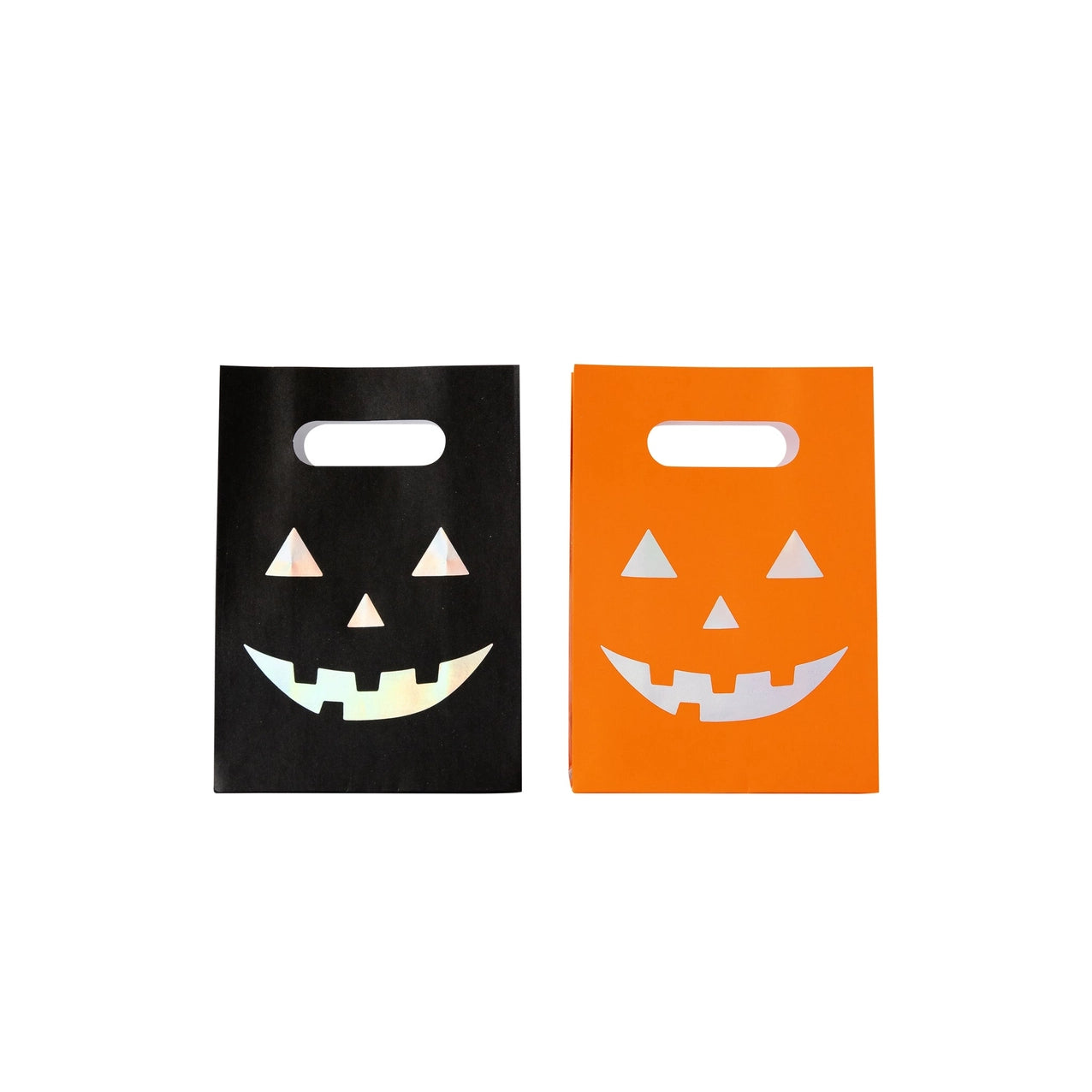 Black Holographic Jack-o-lantern Treat Bag