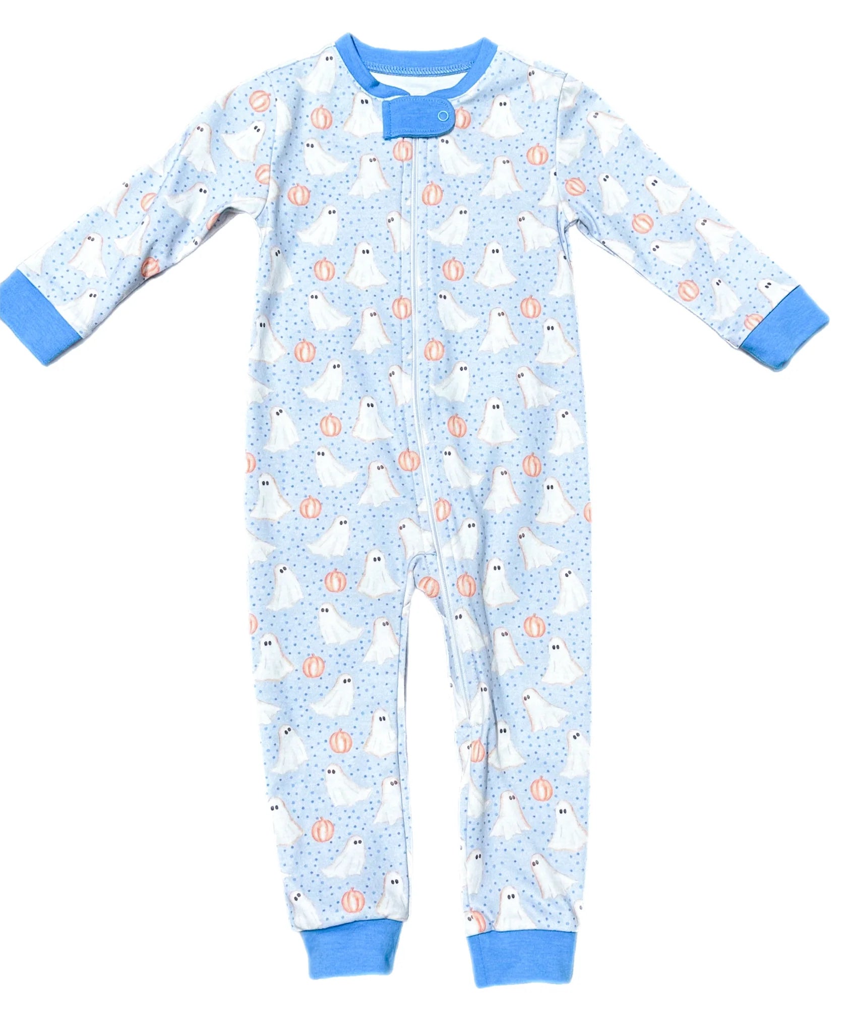 Zip Up Jammies- Blue Ghost