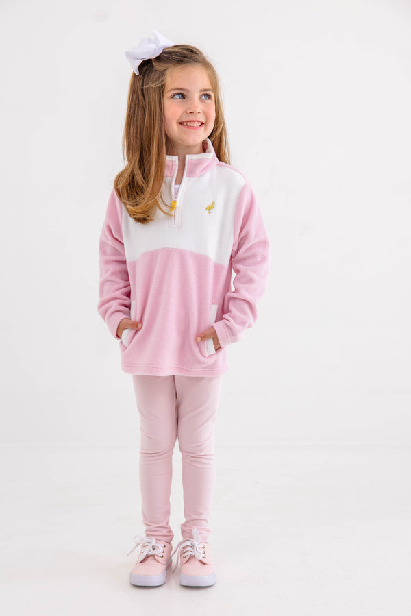 Girls Fleece Half Zip - Pink