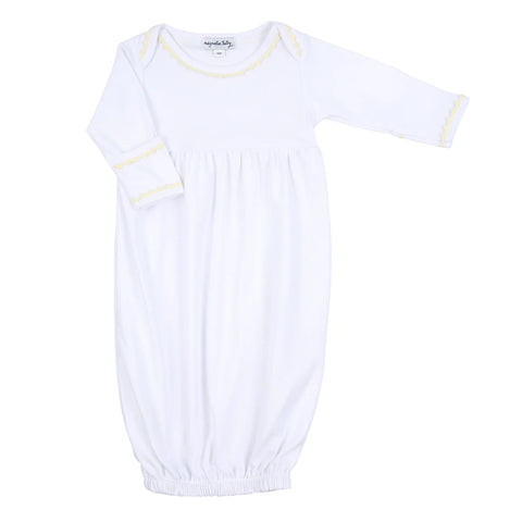 Baby Joy Emb Gathered Gown- Yellow