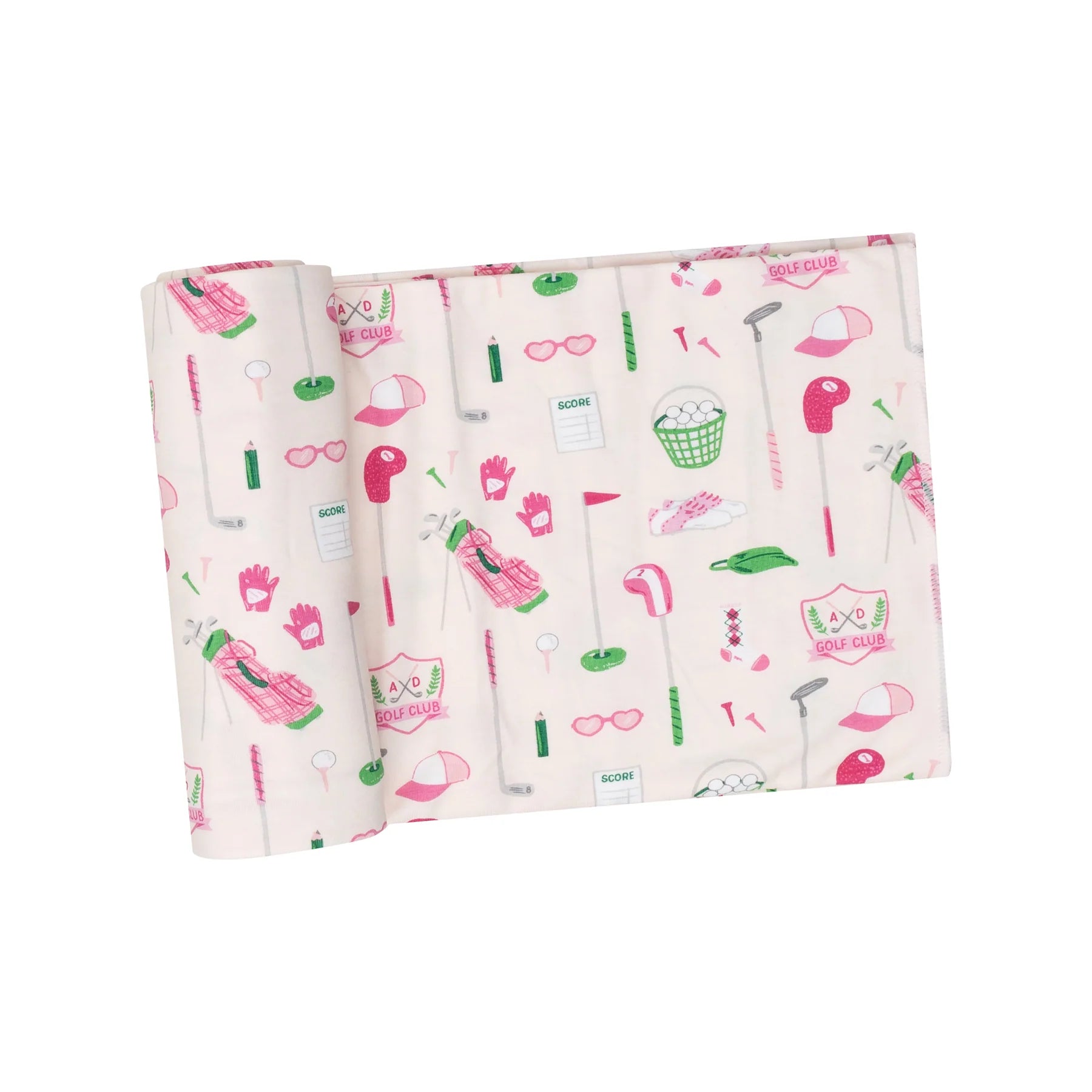 Swaddle Blanket 45x45- Golf Club Pink