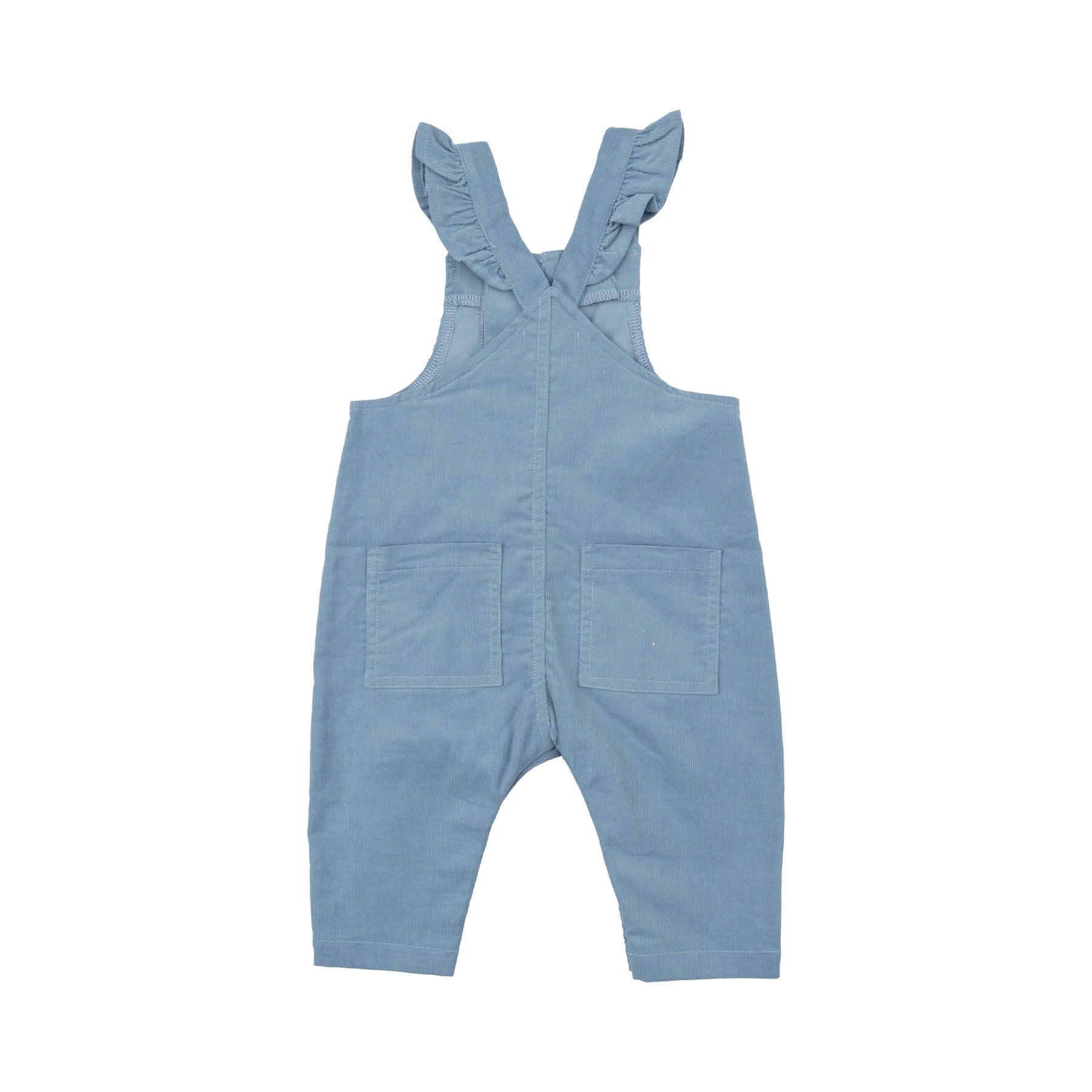 Front Pocket Ruffle  Overall- Cord Glacier Lake