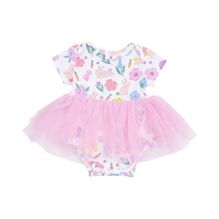 Easter Bunnies Twirly S/S Tutu Bodysuit Dress