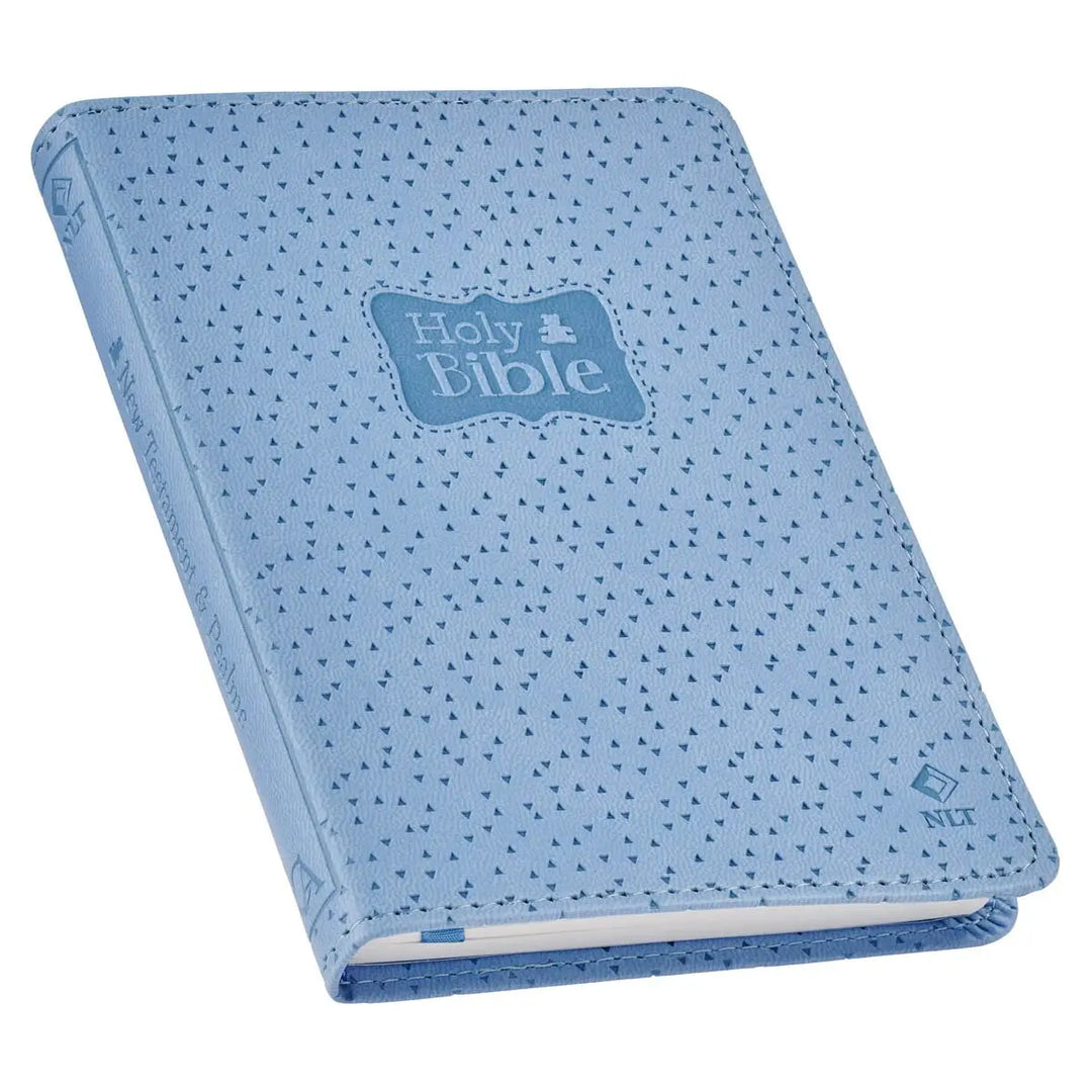 Bible Nlt Infant New Testament Faux Leather, Blue