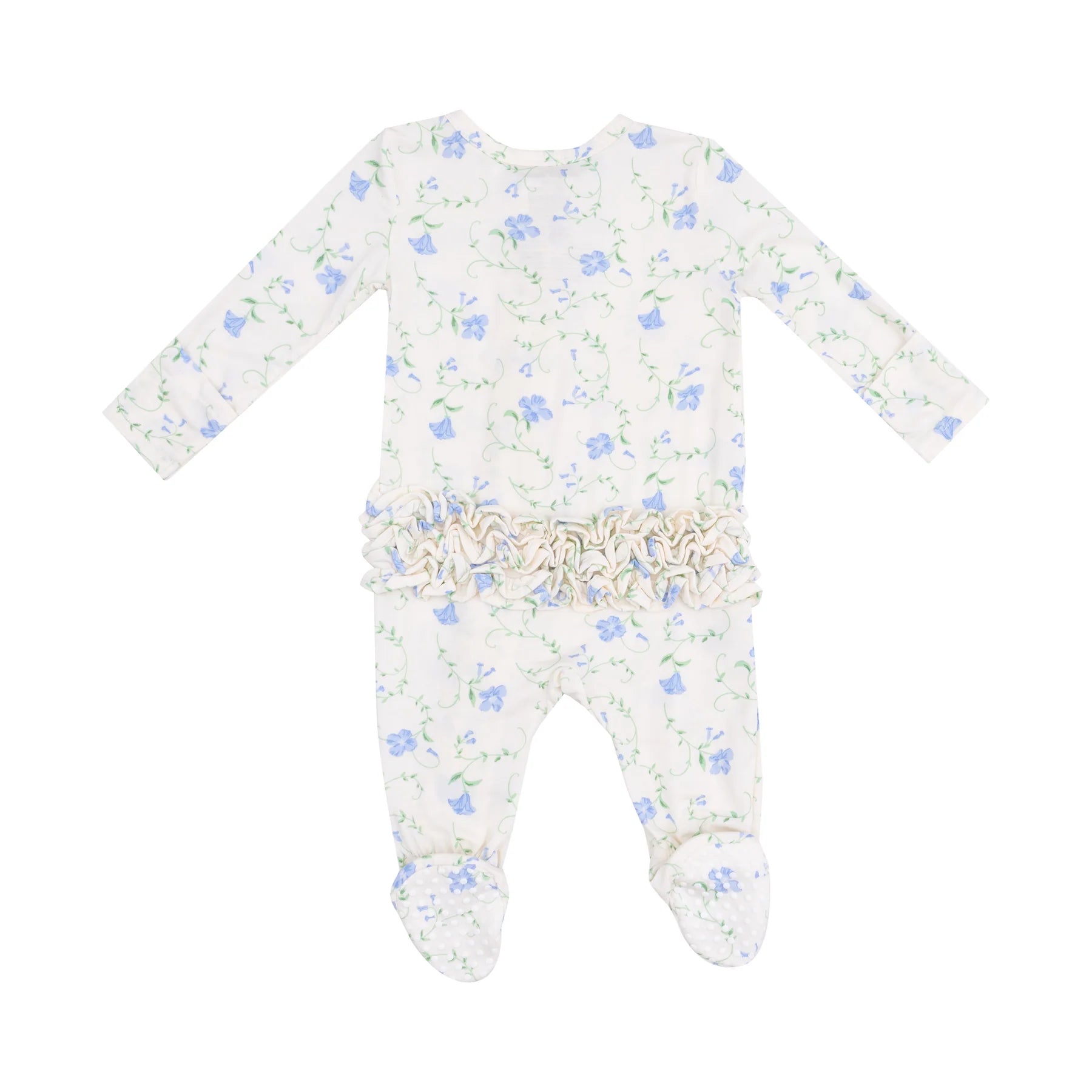 Sweet Vines 2 Way Ruffle Zip Footie- Ivory