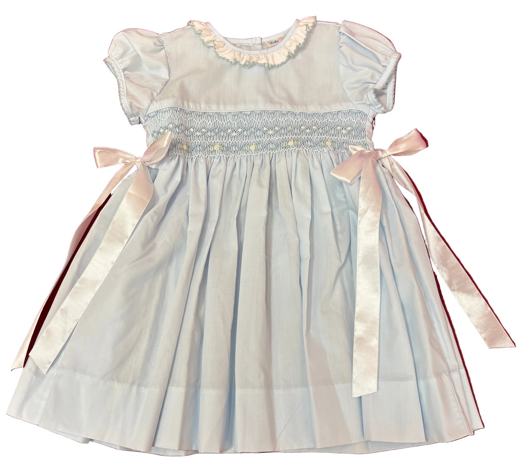Classic Smocked Dress/Classic Blue