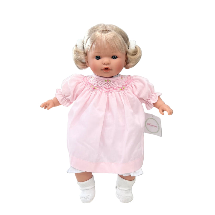 Rosalina Doll - Pigtails Blonde Lilly 15'' - Blue Eyes, Pink Dress