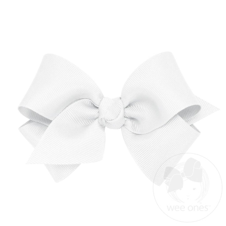 Classic Grosgrain Hair Bow (White)