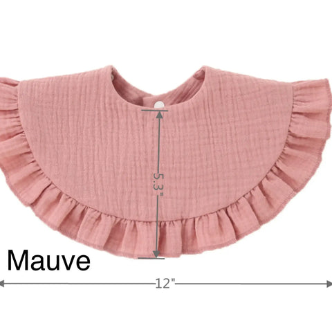 Muslin Ruffle Bib- Mauve