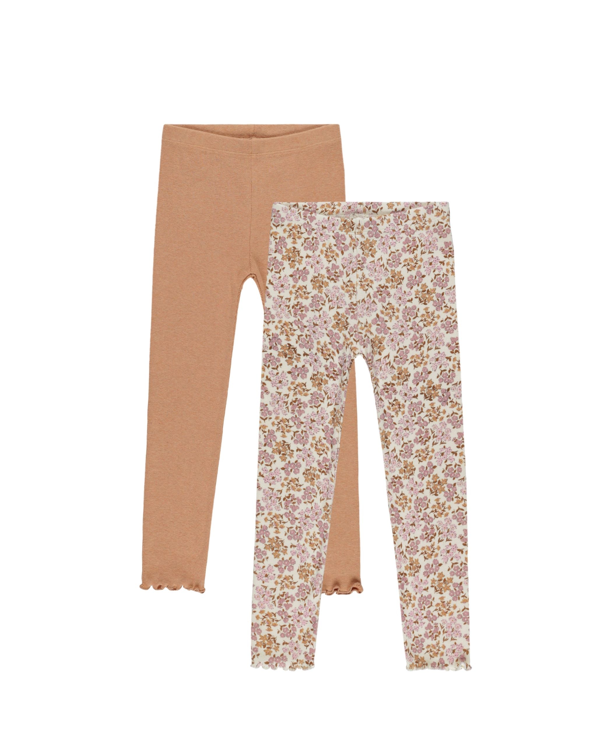 Rib Legging set- Wildflower/Grapefruit