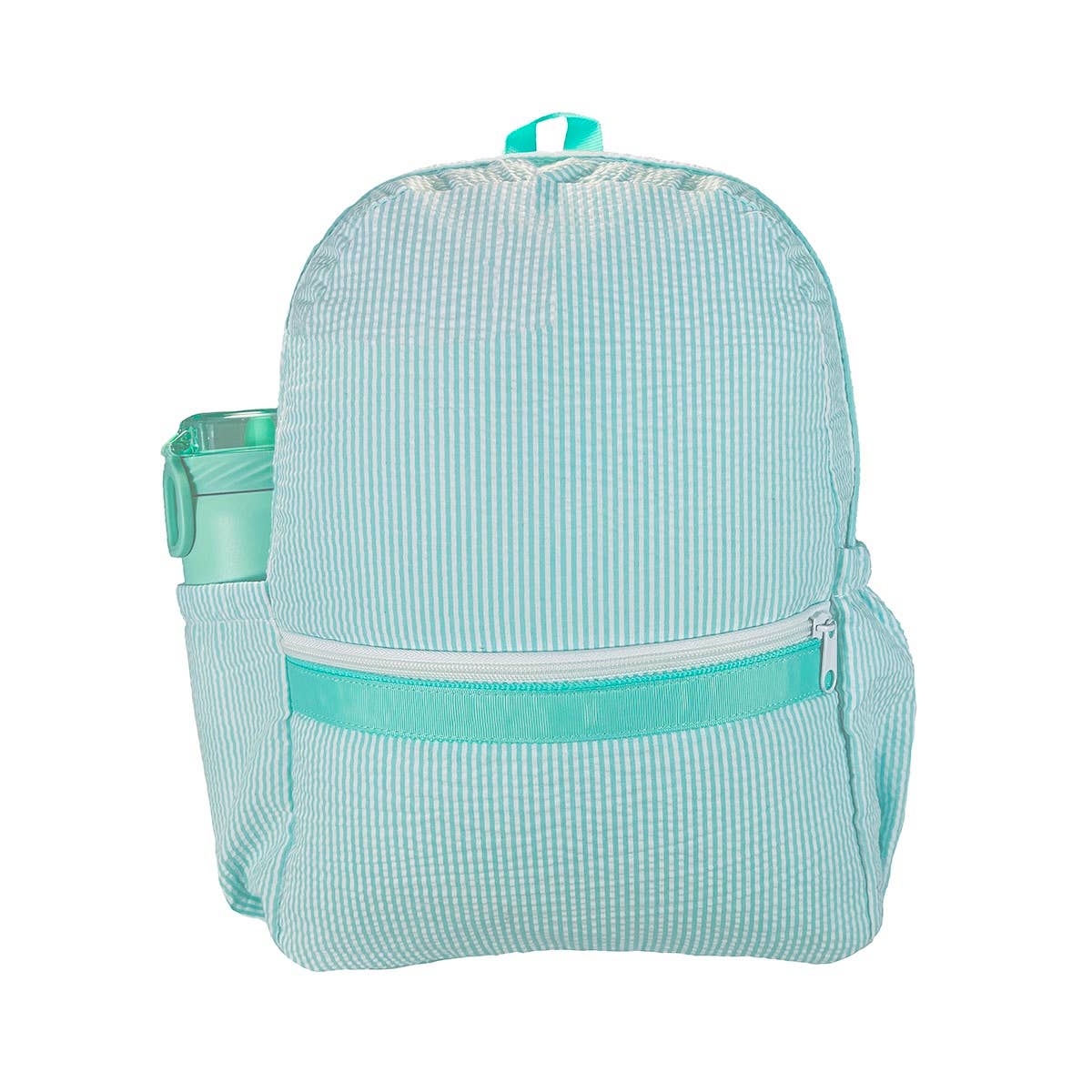 Medium Backpack w/ Pocket-Mint Seersucker