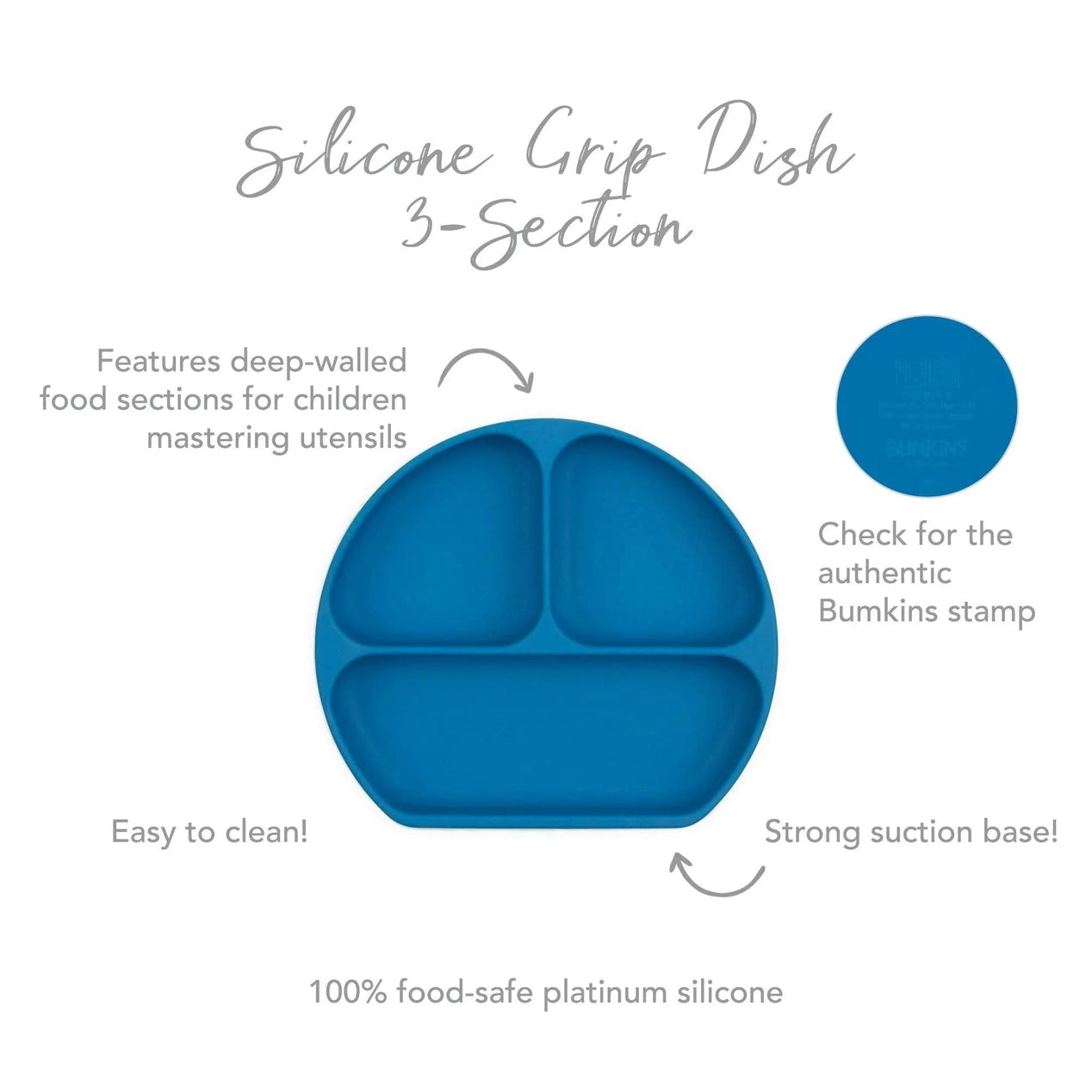 Silicone Grip Dish- Dark Blue