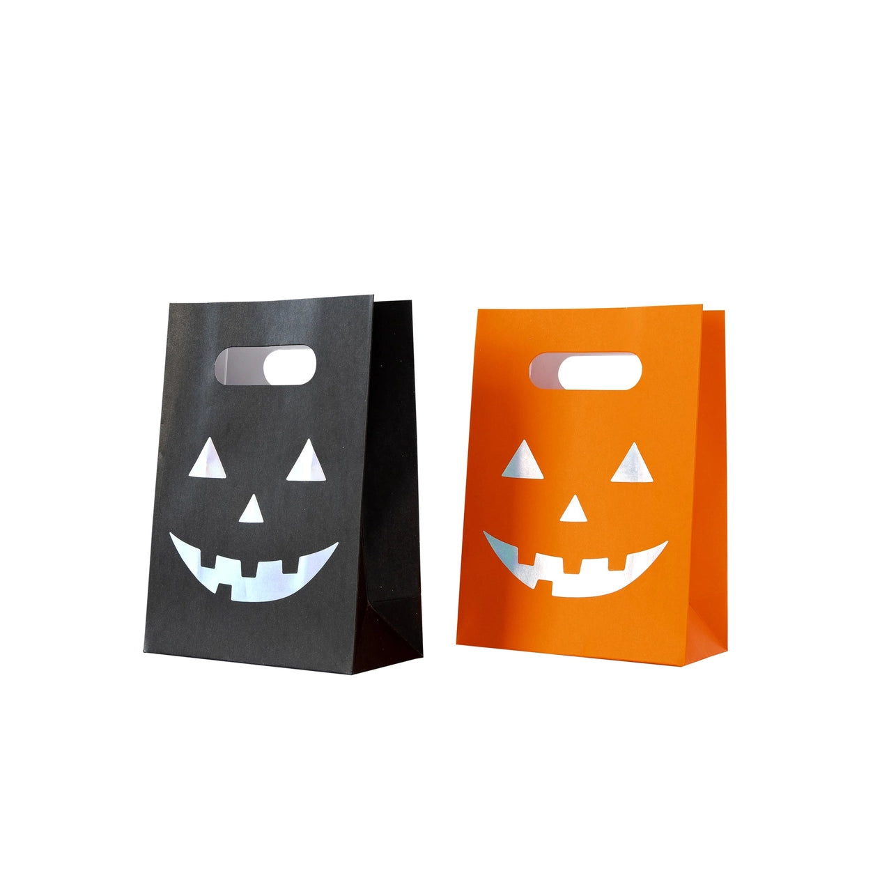 Black Holographic Jack-o-lantern Treat Bag