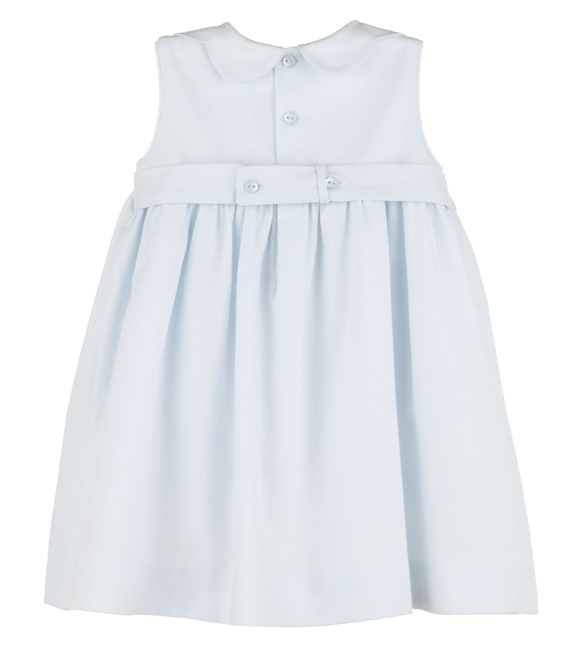 Blue Duotone Smock Collar Dress