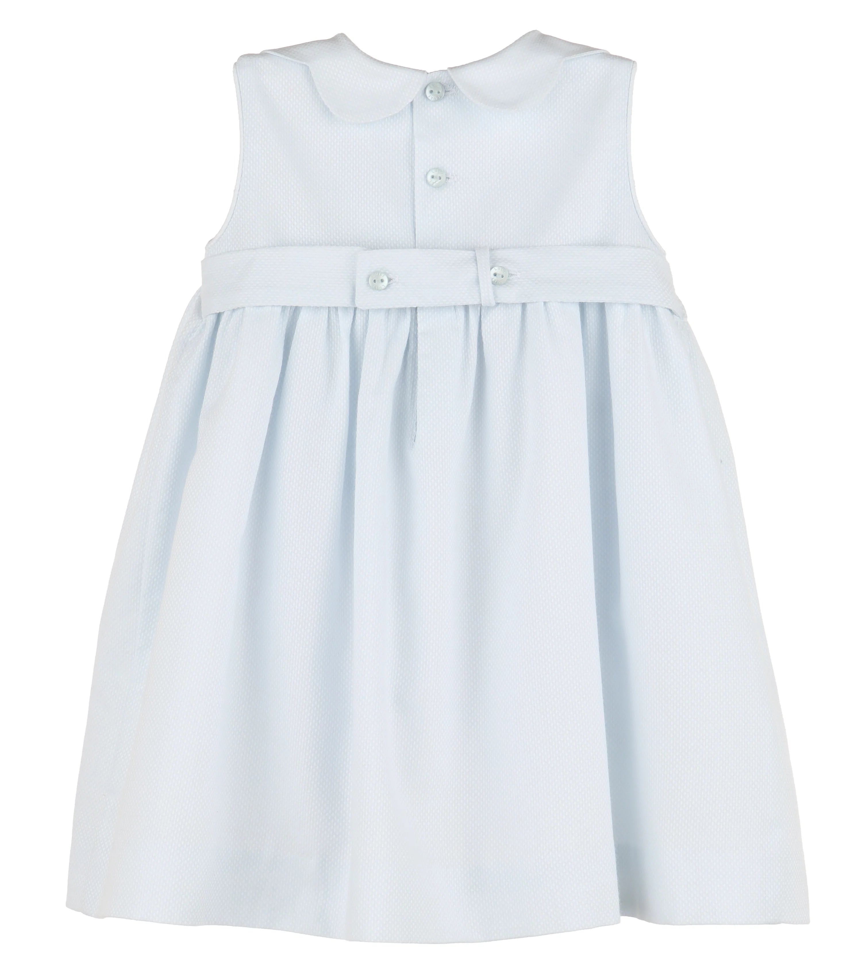 Blue Duotone Smock Collar Dress