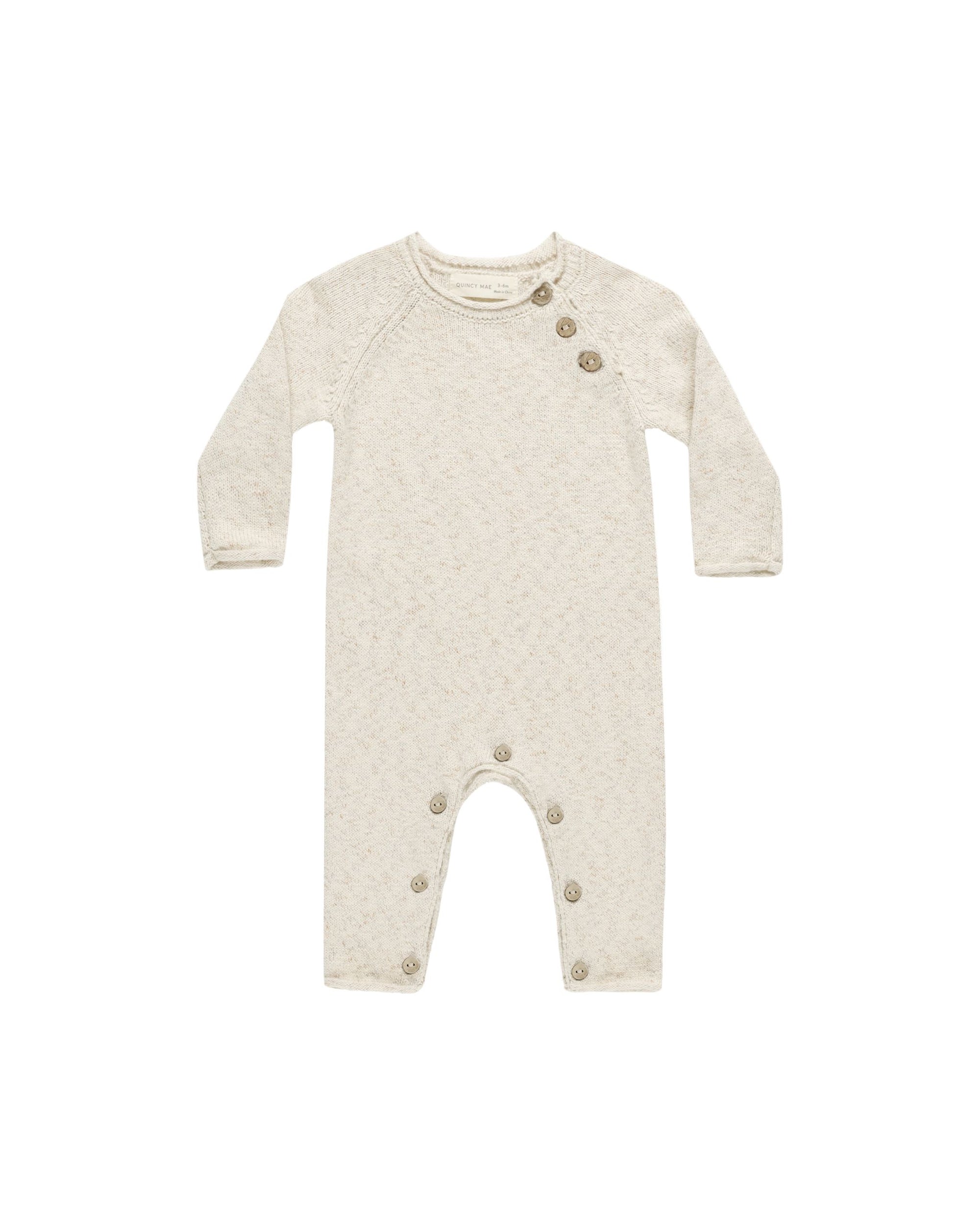 Cozy Heather Knit Jumpsuit- Speckled Natural