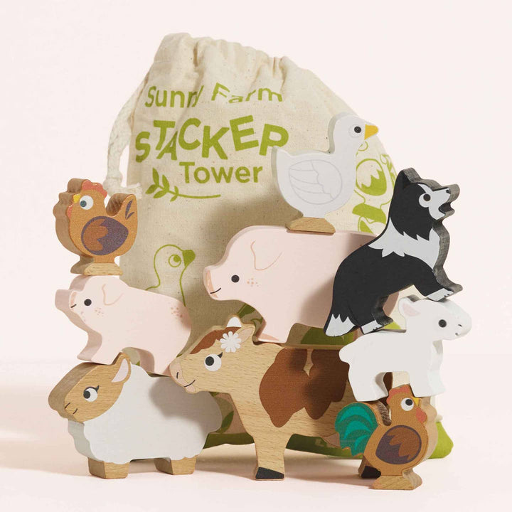 Farmyard Stacking Animals & Bag