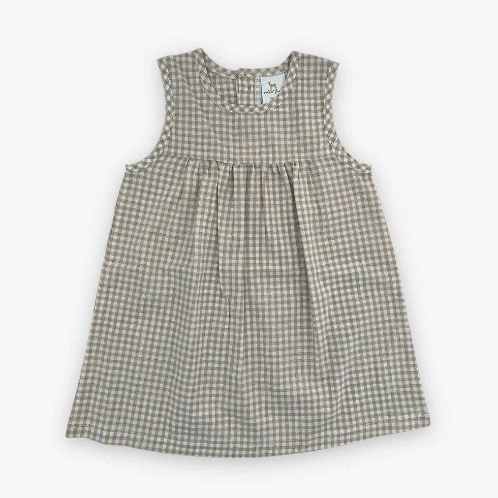 Willow Dress Set - Sand Mini Gingham