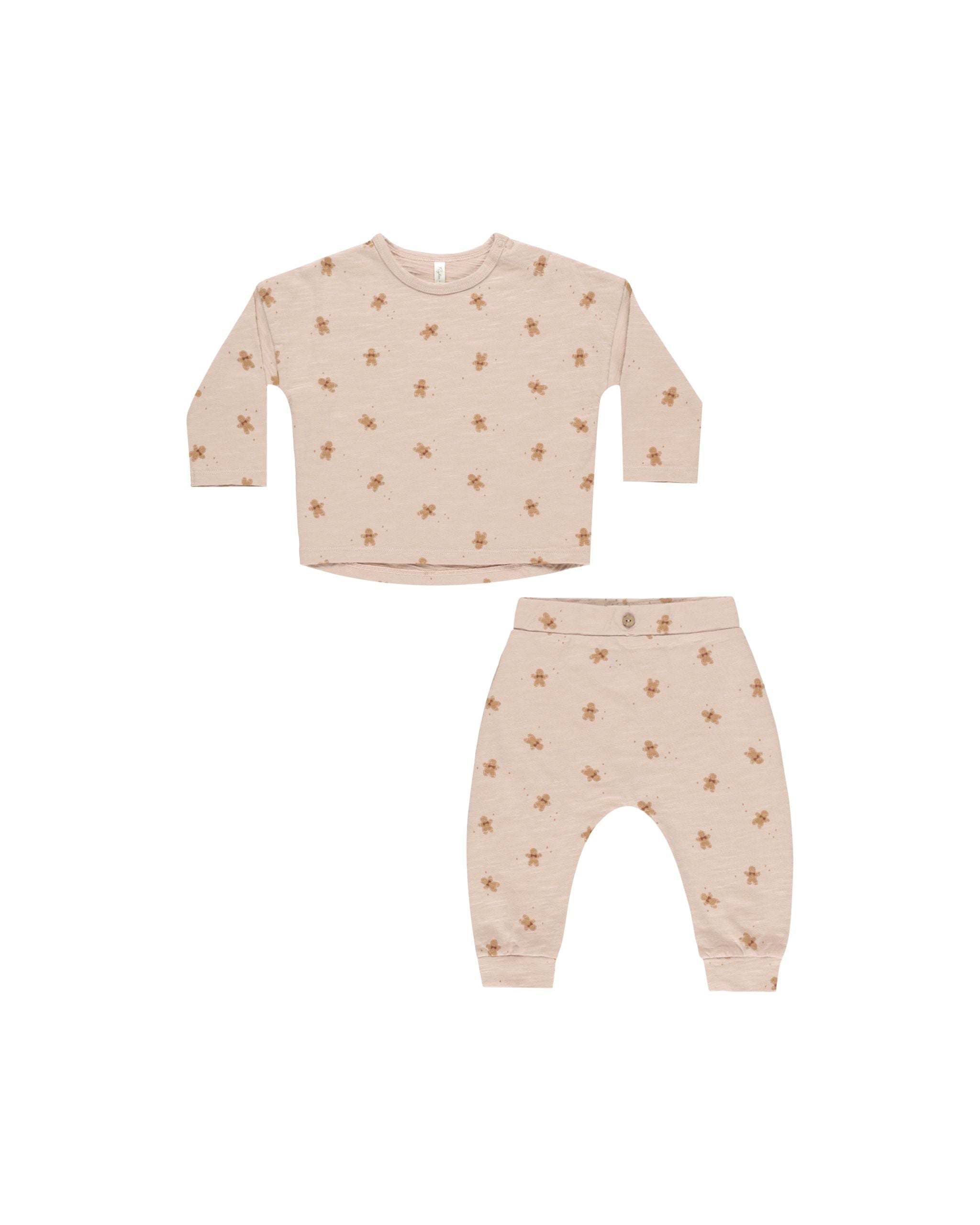 LS Tee + Pant Set- Gingerbread