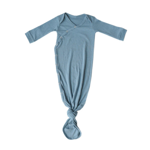 Newborn Knotted Gown- Atlantic