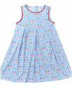 Penny Pleat Dress - Patriotic Gingham