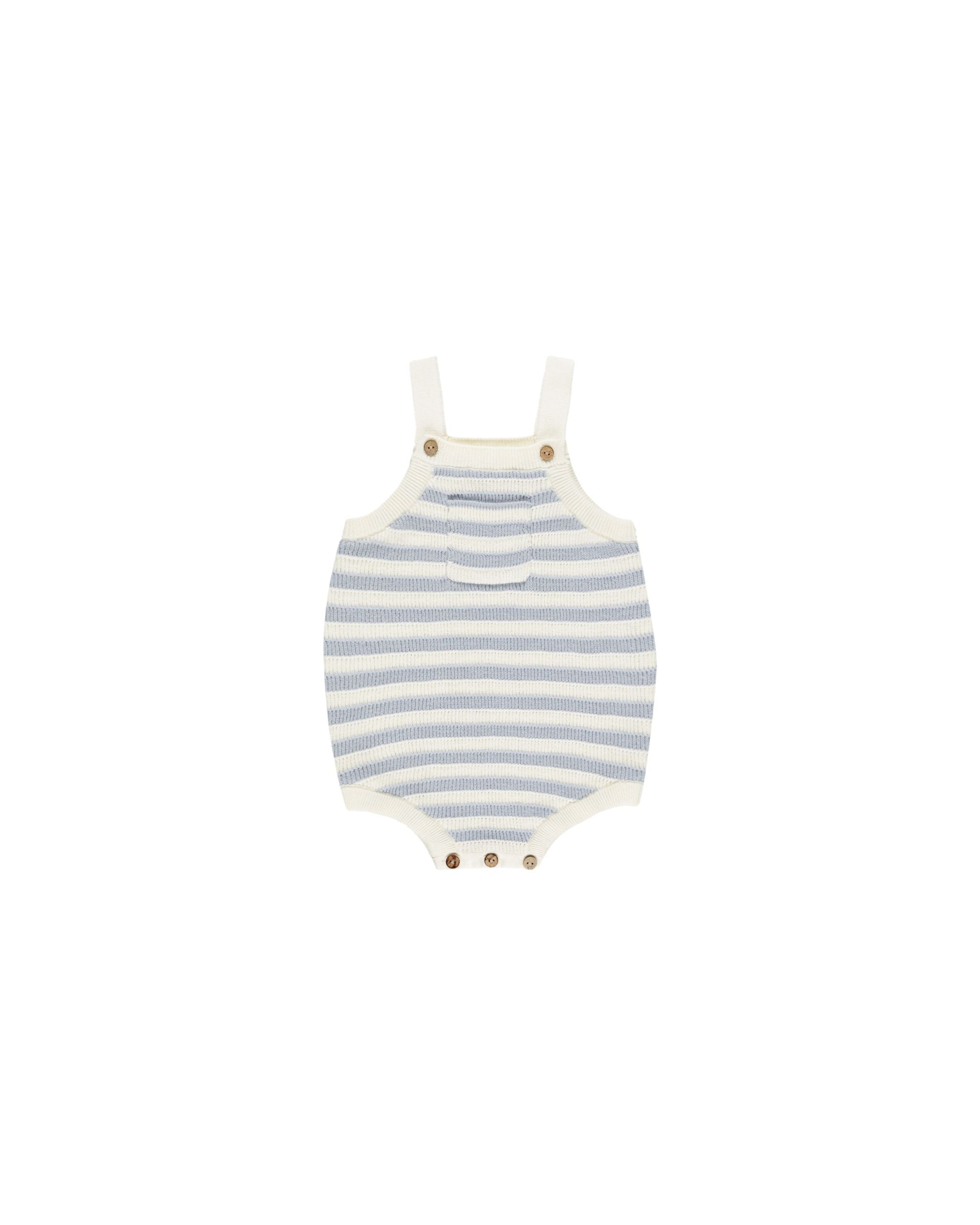 Ashton Knit Romper-Blue Stripe