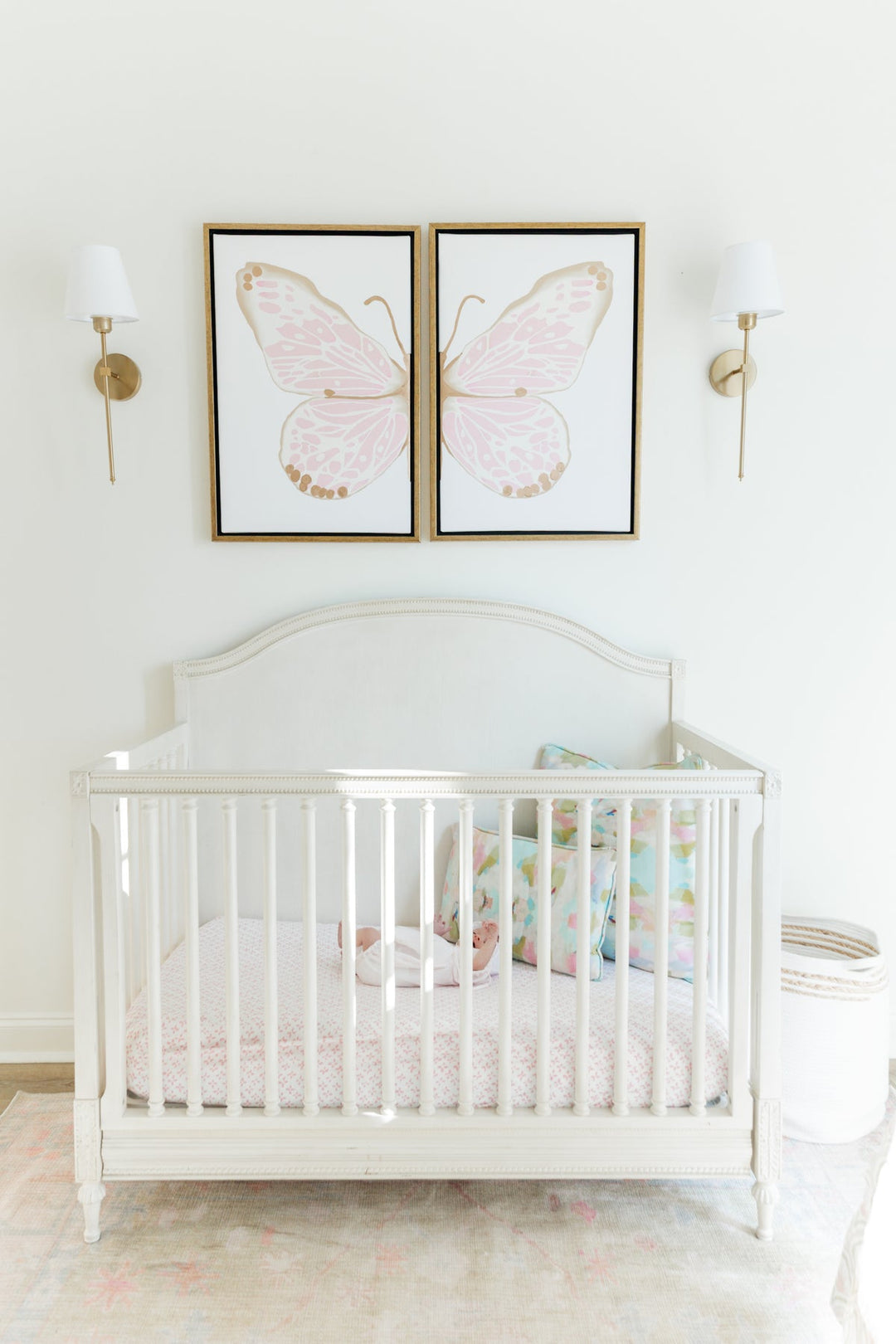 "Pink & Tan" Split Panel Large - 24 x 36 per panel; - 2 panel framed set
