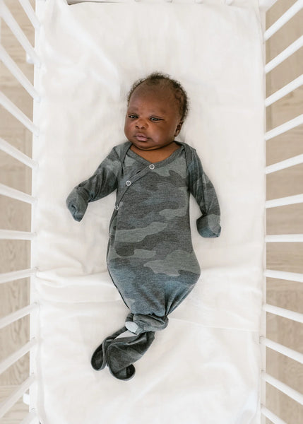 Newborn Knotted Gown- Hunter