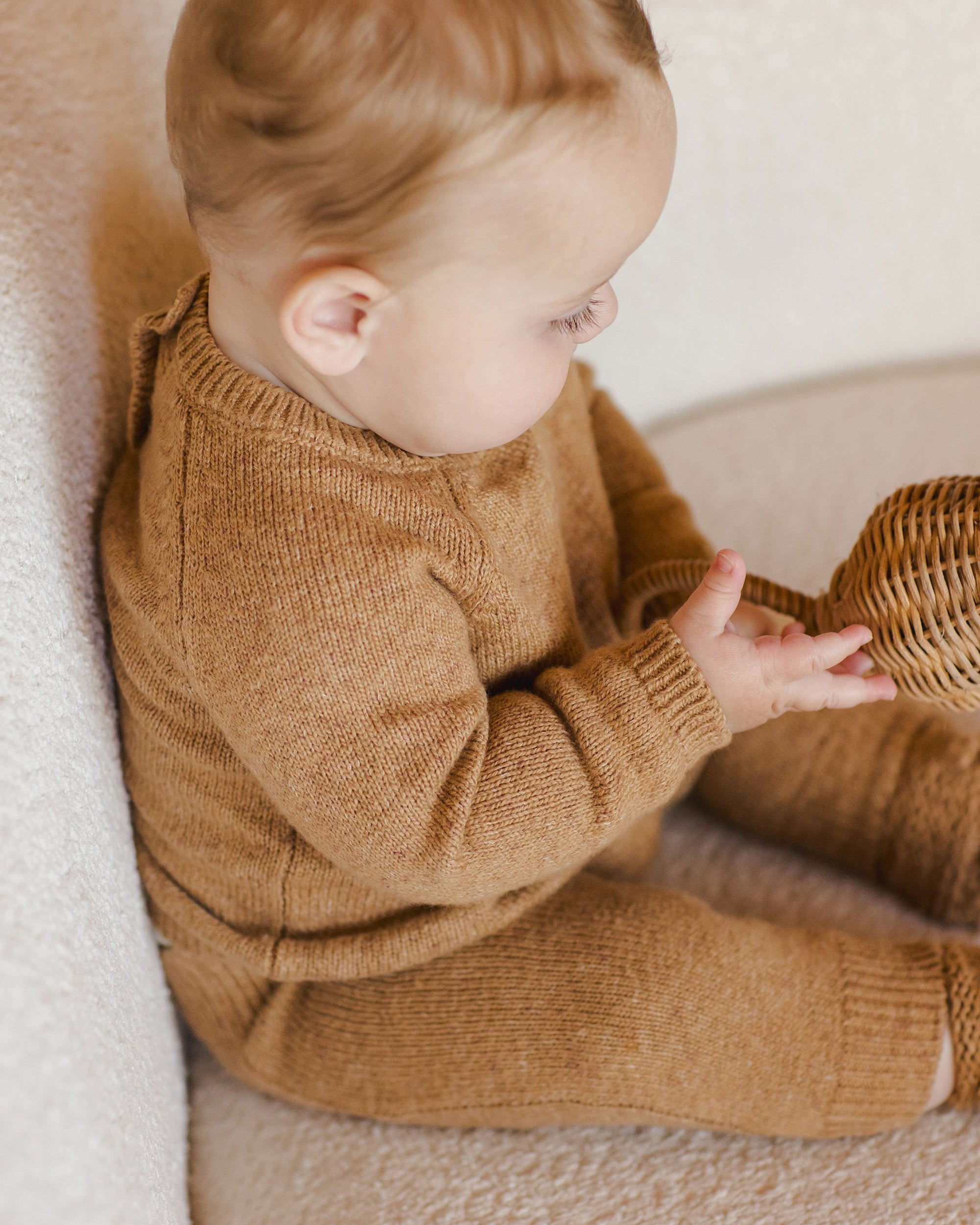 Speckled Golden Knit Sweater + Pant Set