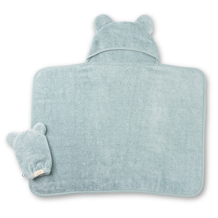 Hooded Towel + Wash Mitt Set- Fog