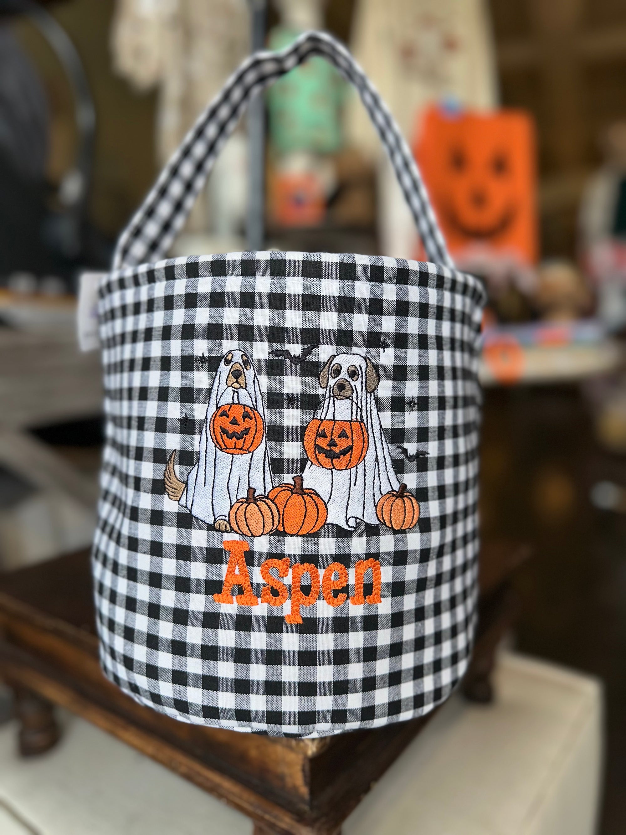 Halloween Basket Embroidery Design: