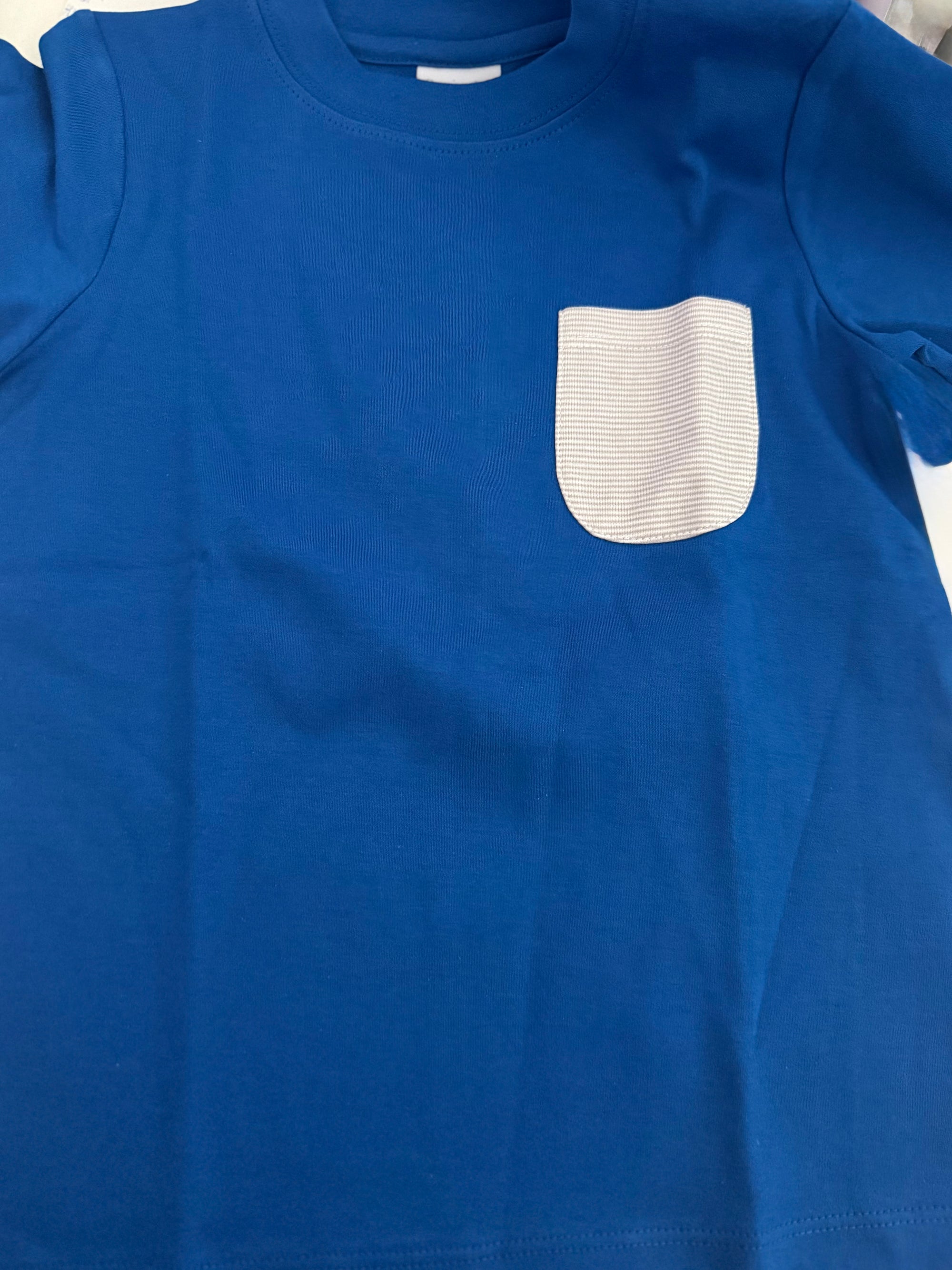Royal Blue Striped Pocket Tee 4/5