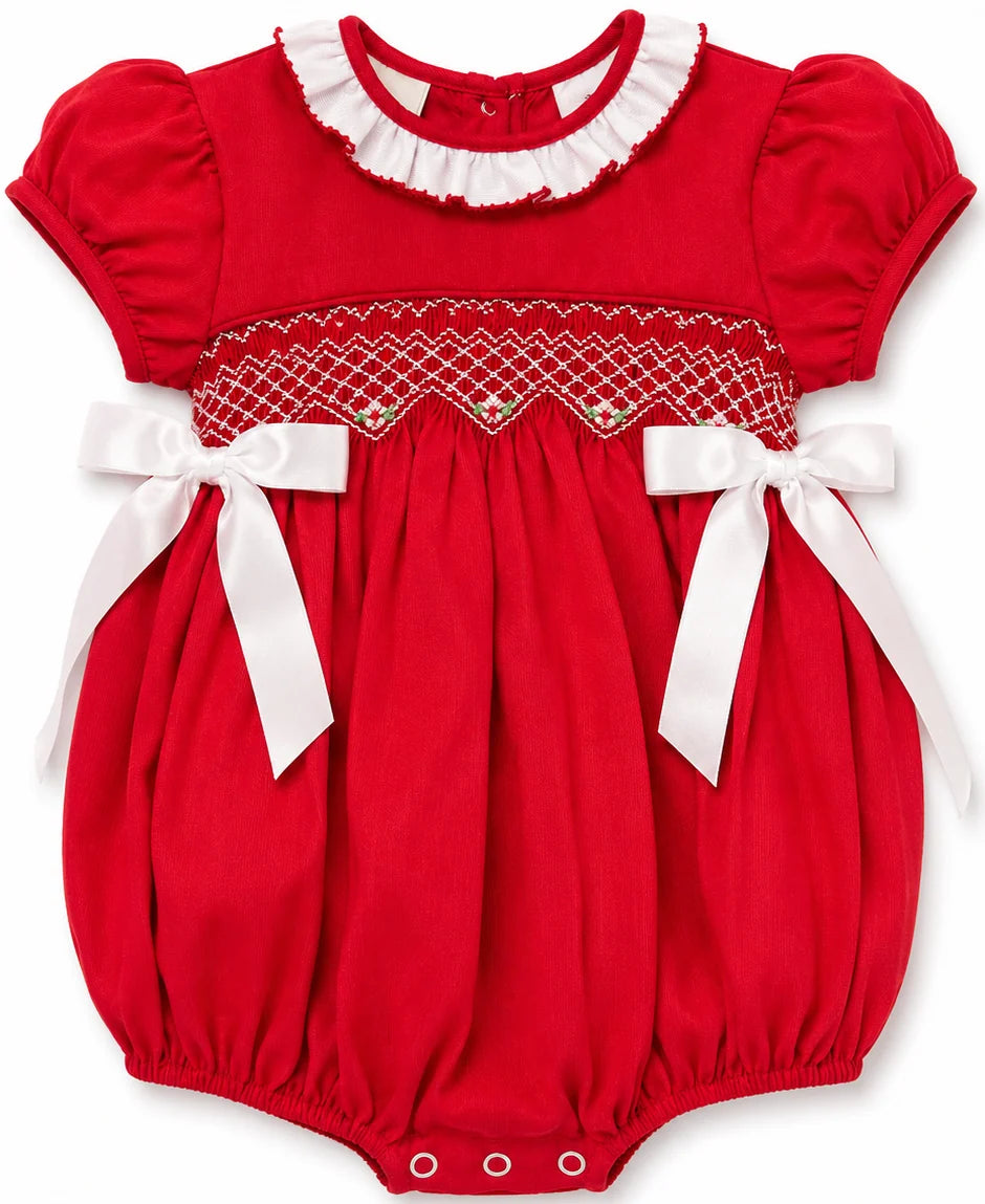 Rosie Red Smocked Waist Bubble
