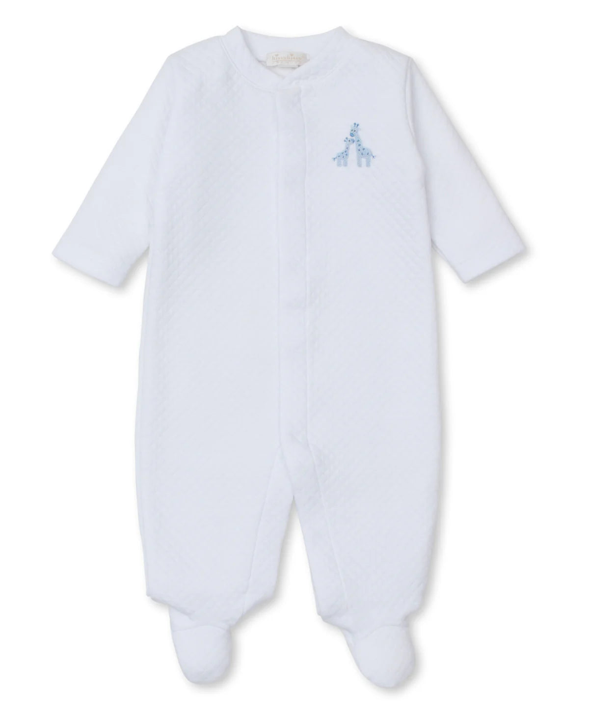 White w/ Blue Premier Giraffe Glee Jacquard Footie