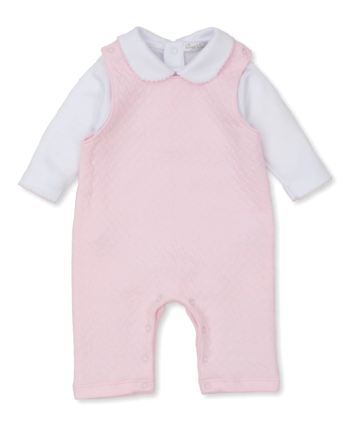 Jacquard Overall Set-  Pink/ White