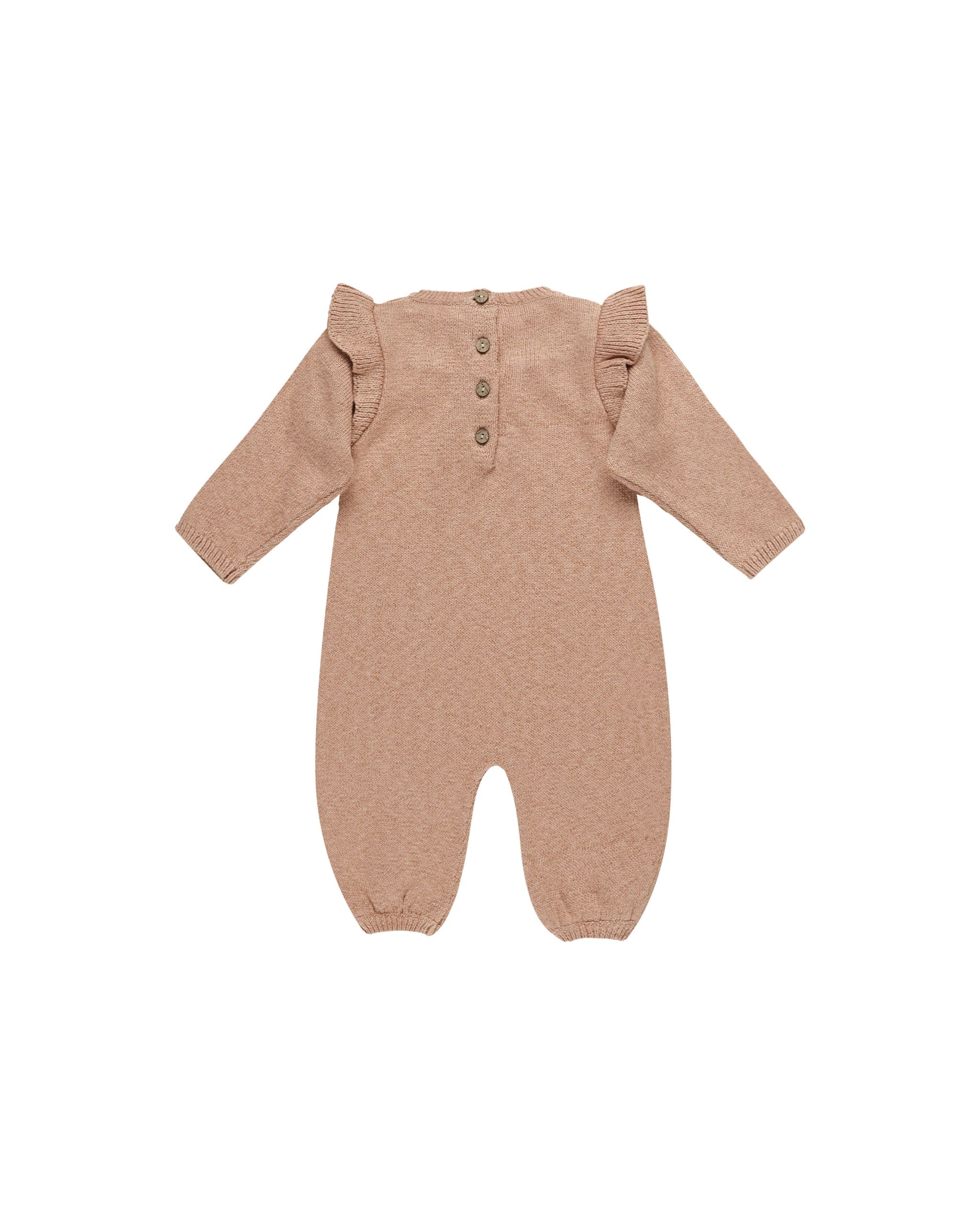 LS Mira Knit Romper- Heathered Rose