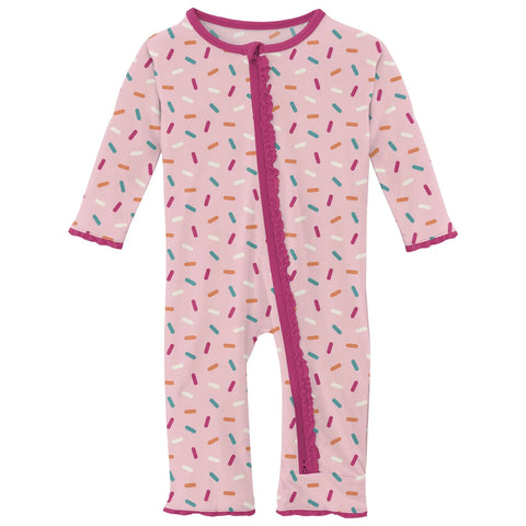 Muffin Ruffle Coverall w/ 2 Way Zipper- Lotus Sprinkles