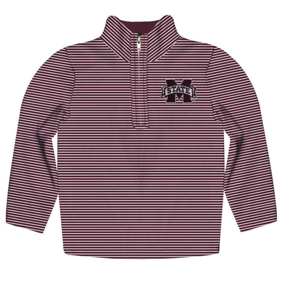 Ralph Stripe Quarter Zip Mississippi State Bulldogs