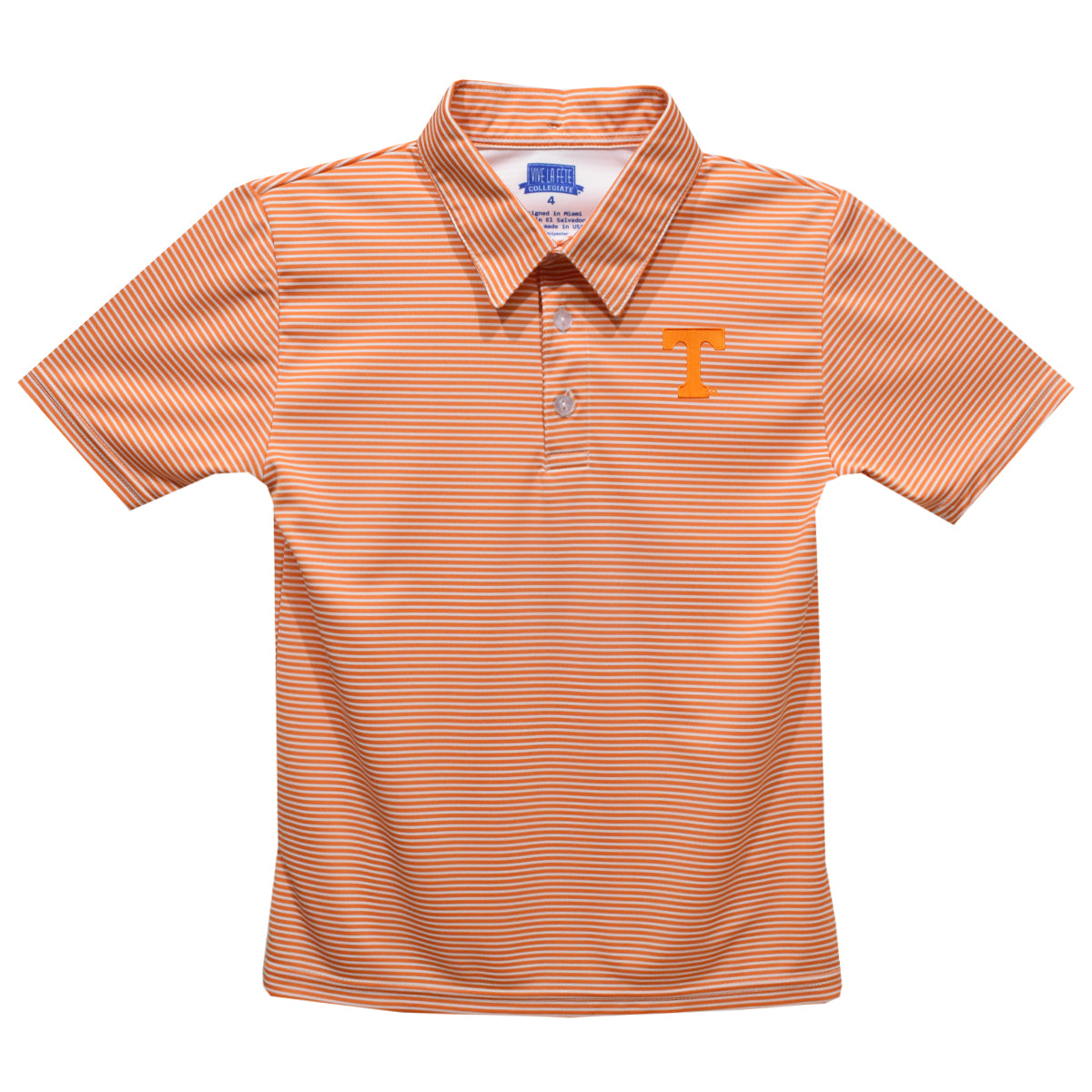 Ted Stripe Polo Tennessee Vols Embroidered Orange