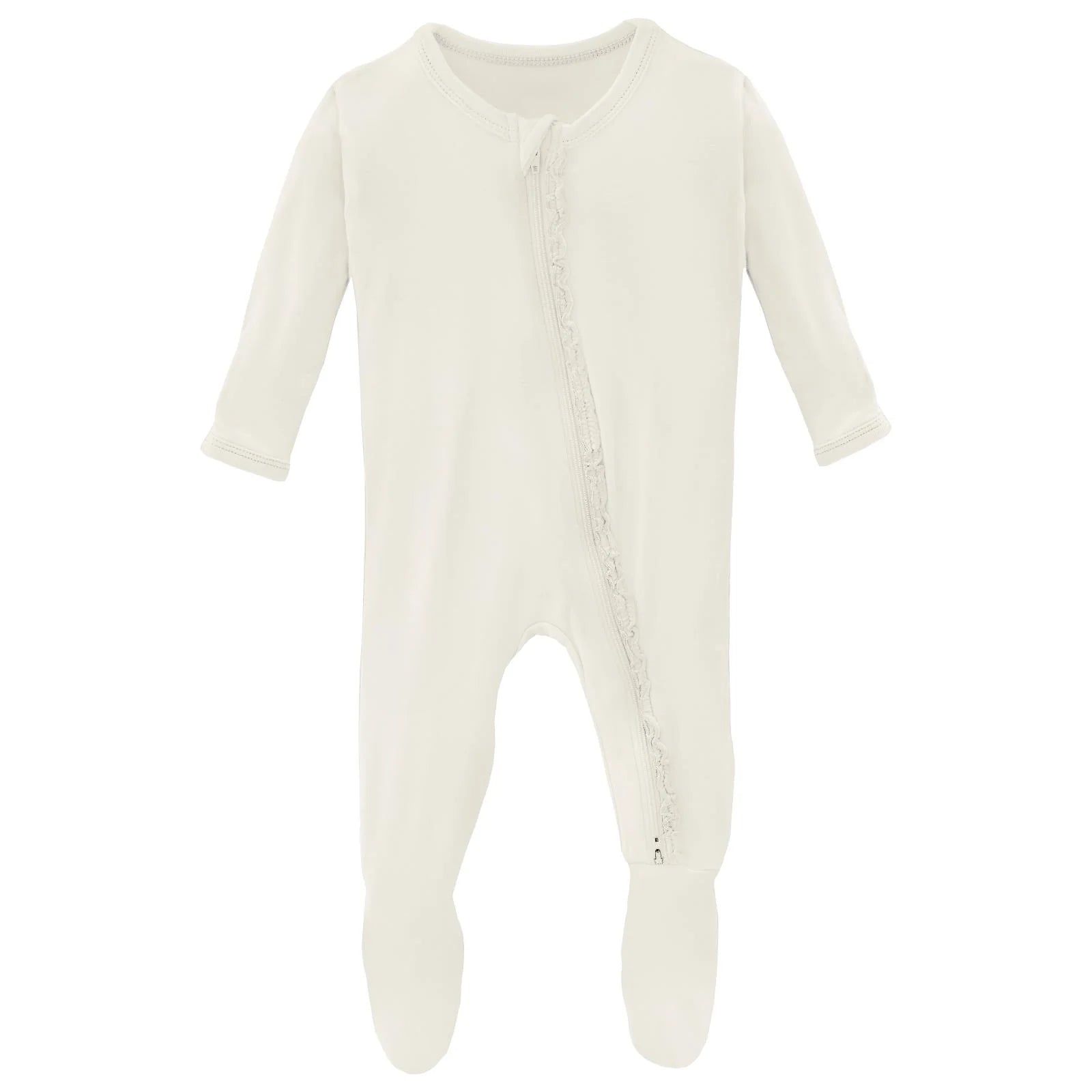 Muffin Ruffle Footie w/ Zip- Natural