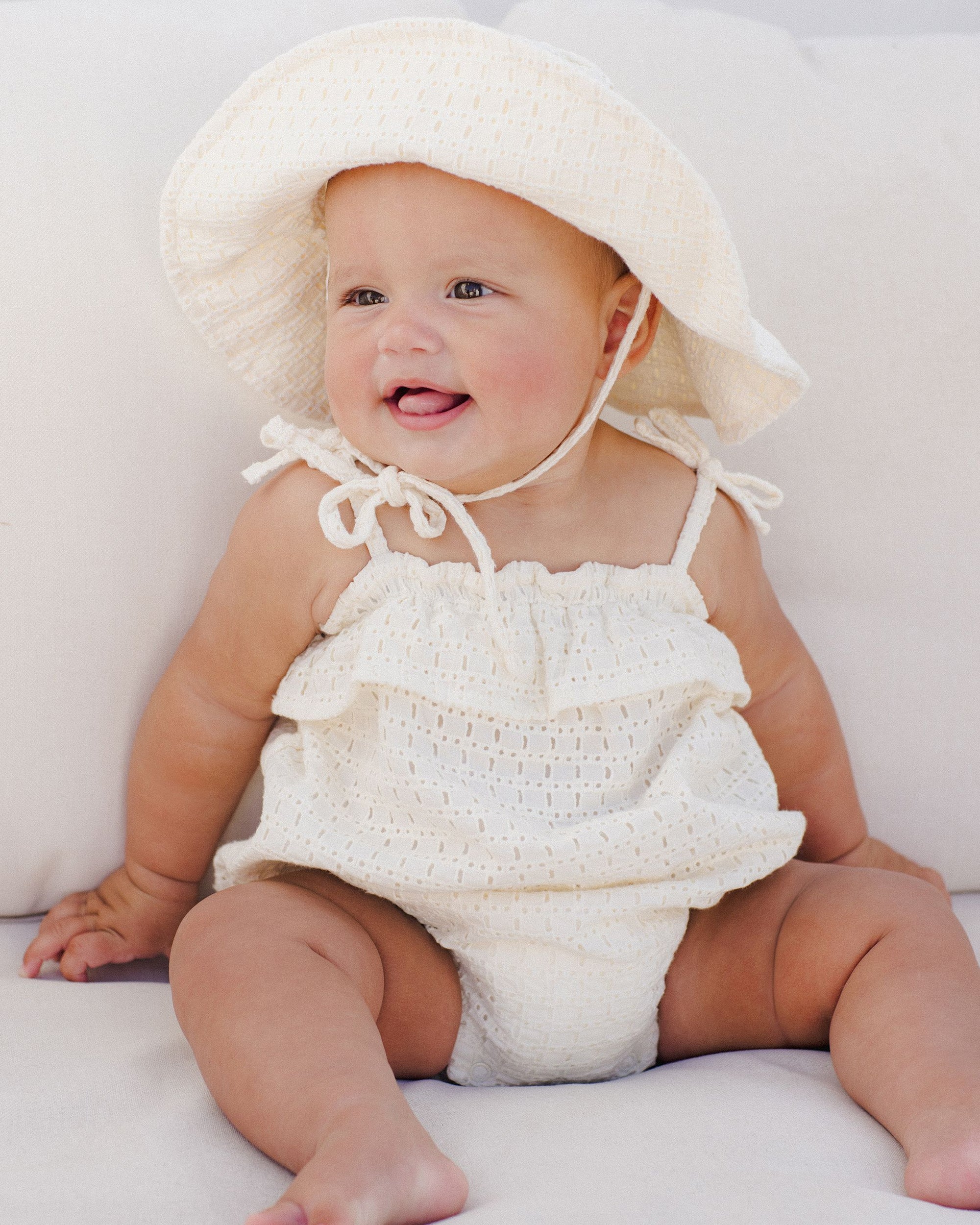 Ruffle Romper- Ivory